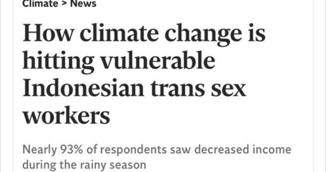 Climate Change Harming Indonesian Trans Sex Workers. Seriously. – HotAir