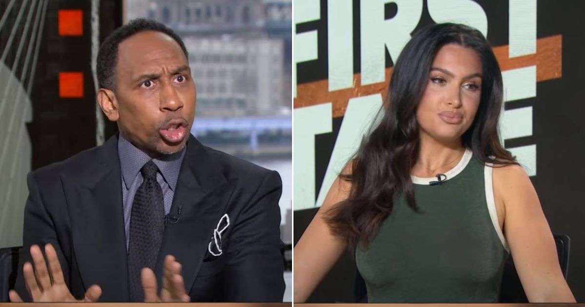 Stephen A. Smith, left, challenged Molly Qerim, right, on ESPN's "First Take" on Thursday.