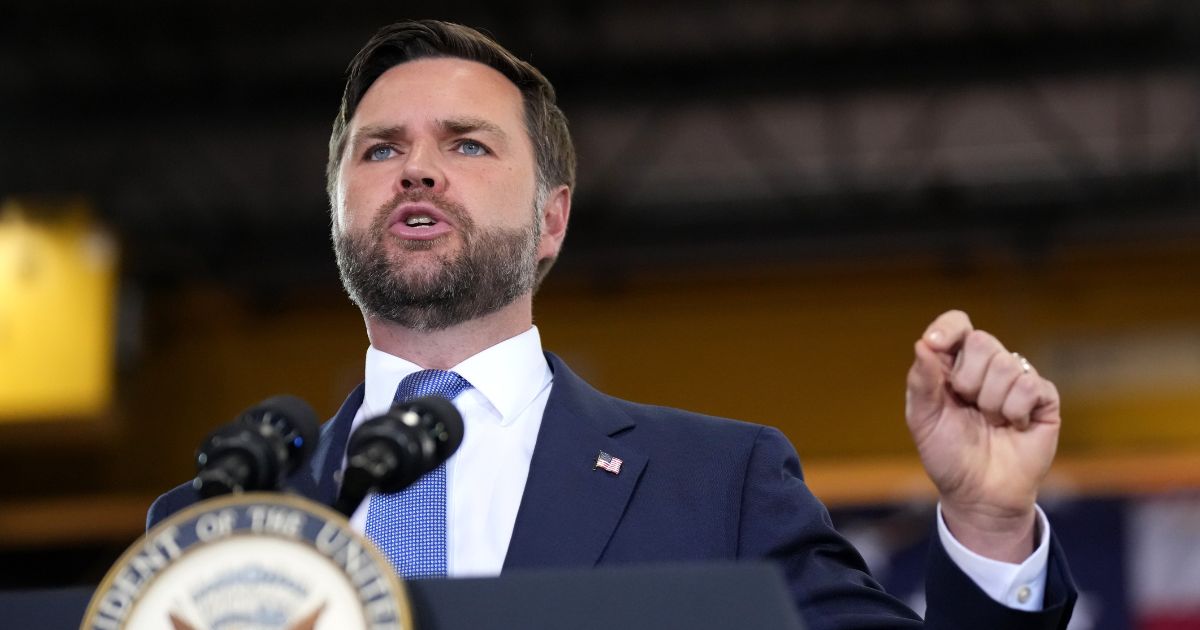 Vice President J.D. Vance speaks at Mid-City Steel on Aug. 28, 2025, in La Crosse, Wisconsin.