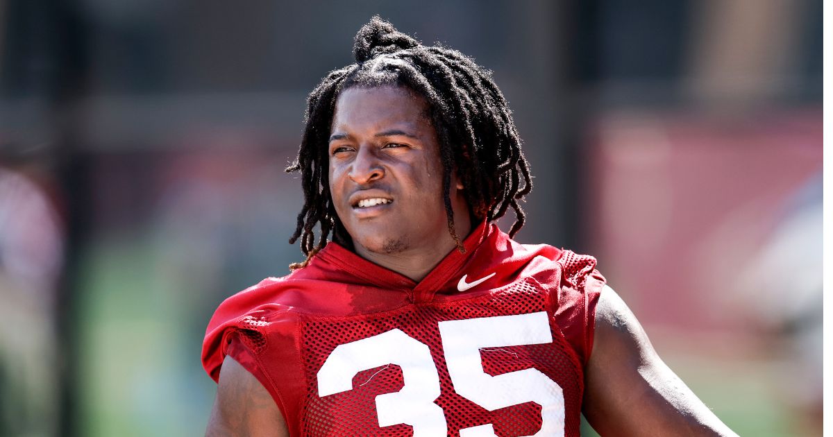 Linebacker Ethan Pritchard of the Florida State Seminoles during the first day of Fall Football Practice at the Albert J. Dunlap Athletic Training Facility on the campus of Florida State University in July 2025 in Tallahassee, Florida.
