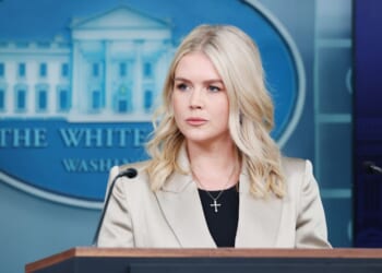 White House Press Secretary Karoline Leavitt speaks during a press briefing in the Brady Press Briefing Room at the White House on Oct. 3, 2025, in Washington, D.C.
