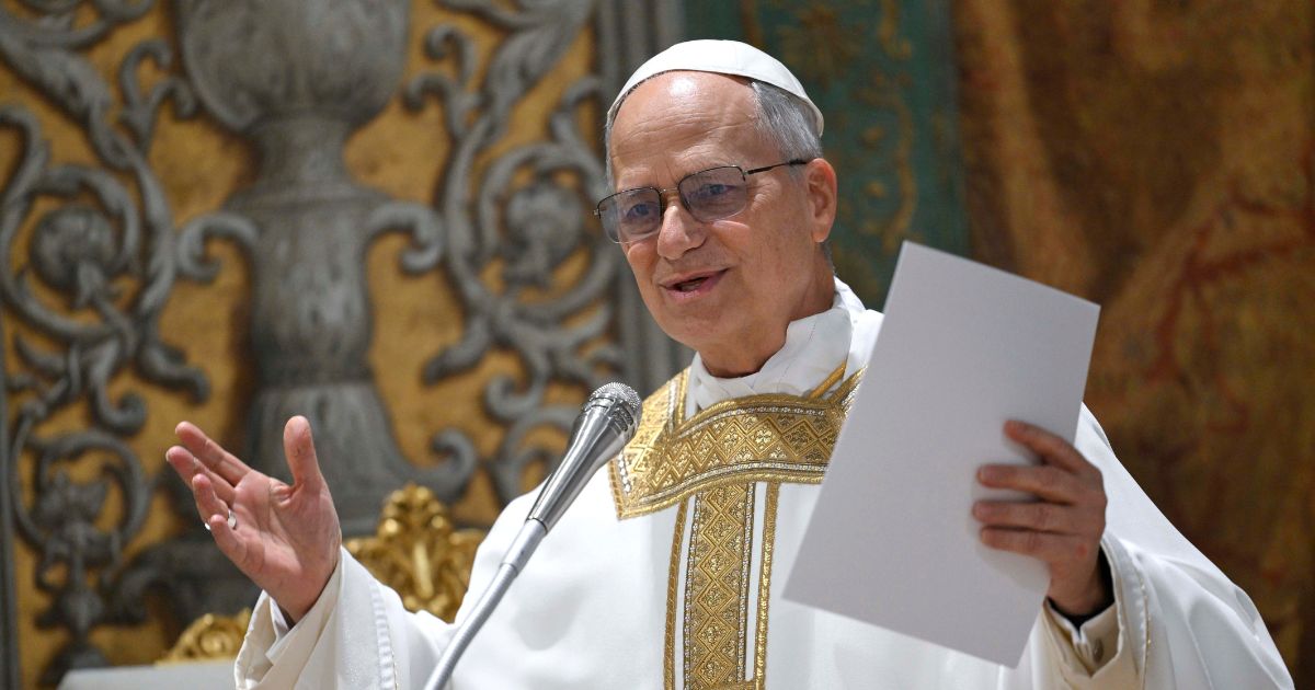 Robert Francis Prevost presides over his first Mass as Pope Leo XIV with cardinals in the Sistine Chapel at the conclusion of the Conclave on May 9, 2025, in Vatican City, Vatican.