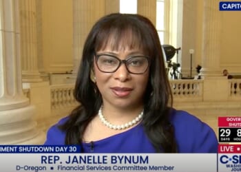 Democratic Rep. Janelle Bynum answers questions on a segment of C-SPAN.