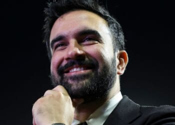 New York City Democratic mayoral candidate Zohran Mamdani smiles as he hosts "The Cost of Living Classic" soccer tournament in New York City on Sunday.