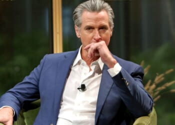 Gov. Gavin Newsom speaks onstage during the NYT Climate Forward 2025 in New York City on Sept. 24.