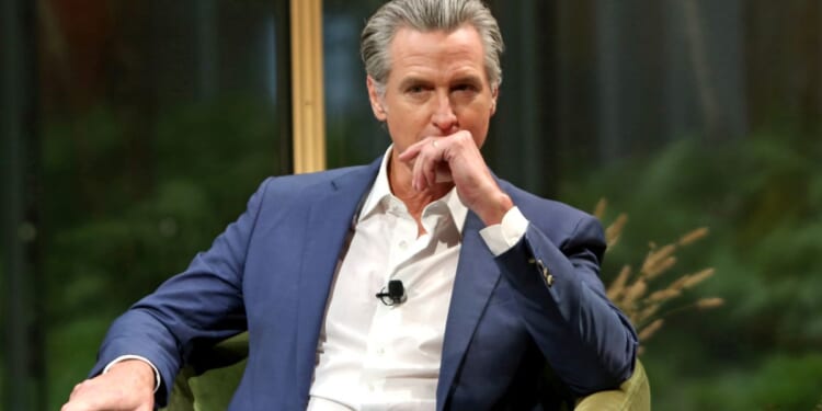 Gov. Gavin Newsom speaks onstage during the NYT Climate Forward 2025 in New York City on Sept. 24.