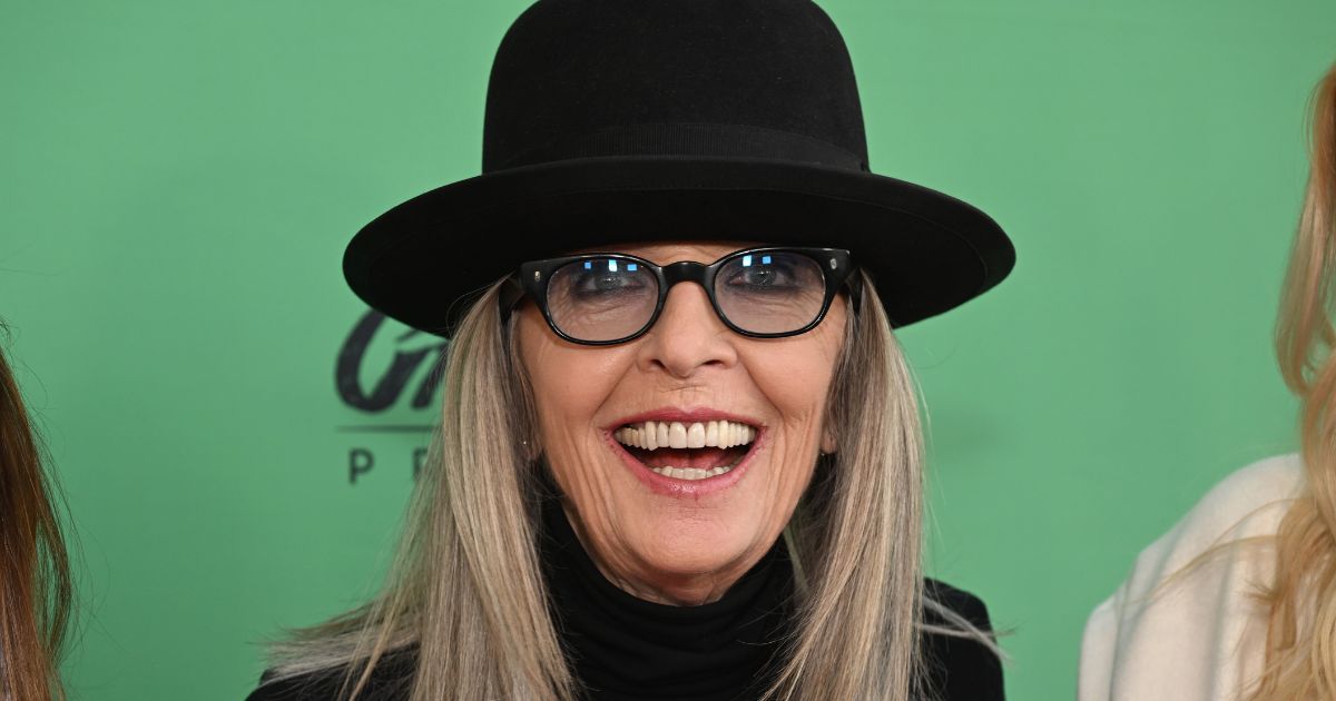 Diane Keaton smiles at a premiere in Los Angeles on Aug. 10, 2022.
