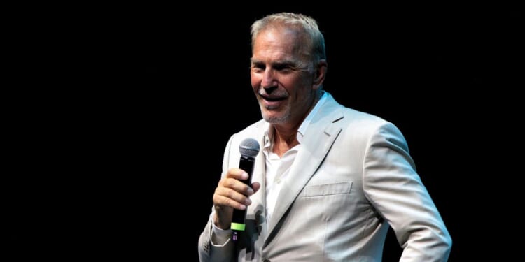Kevin Costner speaks during the México Siglo XXI Forum at Auditorio Nacional on Sept. 5, 2025, in Mexico City, Mexico.