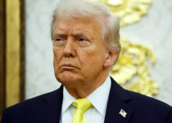 President Donald Trump looks on during a News conference in the Oval Office of the White House in Washington, D.C., on Oct. 15.