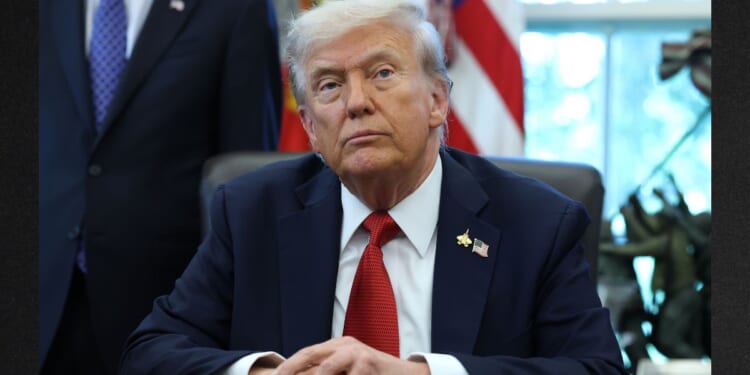 President Donald Trump speaks in the Oval Office at the White House in Washington, D.C.