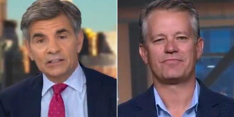 ABC's George Stephanopoulos, left, did his best to get Walmart CEO John Furner to bash President Donald Trump's policies, but was ultimately unsuccessful.