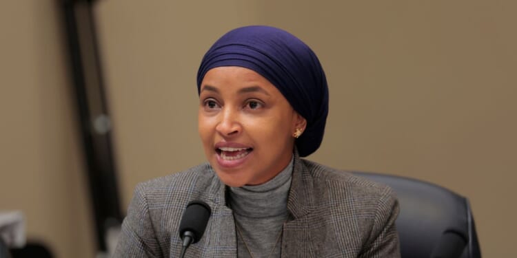 Rep. Ilhan Omar, a Democrat from Minnesota, speaks during a markup meeting with the House Budget Committee on Capitol Hill on May 16, 2025, in Washington, D.C.
