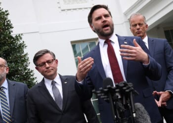 Vice President J.D. Vance delivers remarks following a meeting with Congressional Democrats and President Donald Trump at the White House on Sept. 29, 2025, in Washington, D.C.