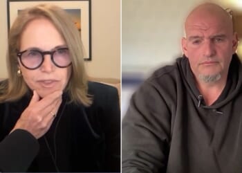 Pennsylvania Sen. John Fetterman, right, schooled Katie Couric on the subject of free speech.