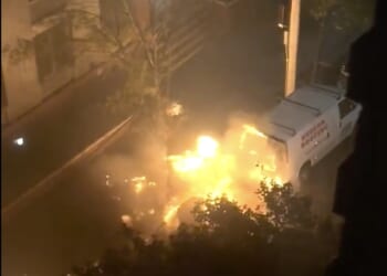 Multiple firefighters were injured after a car explosion in New York City. (Screenshot / @ABC7NY on X)