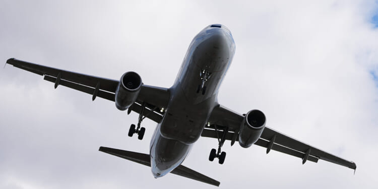 An aircraft approaches Philadelphia International Airport in Philadelphia on Nov. 6, 2025.