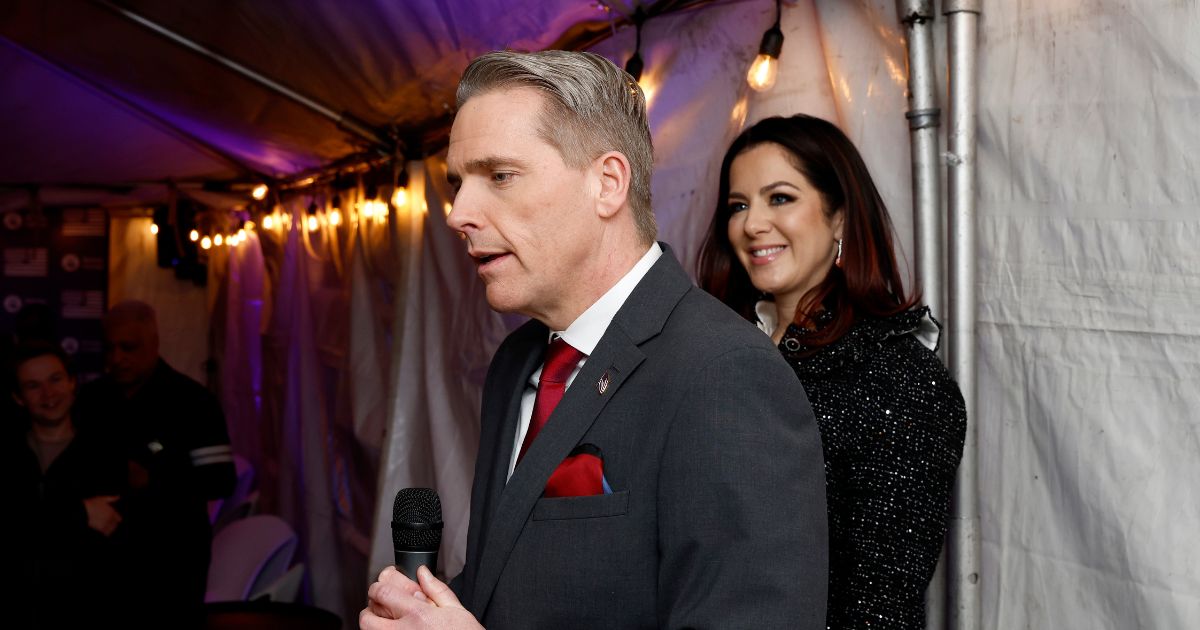 Scott Jennings speaks at a book launch in Washington, DC on Dec. 2, 2025.