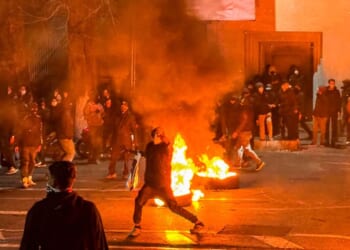 Iranians gather to protest against the ruling regime in Tehran, Iran on Jan. 9, 2026.