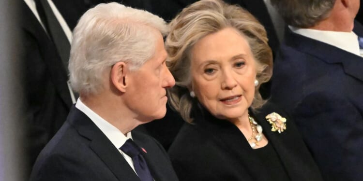 Former President Bill Clinton and former Secretary of State Hillary Clinton, seen in a 2025 photo, are giving depositions this week regarding their relationship with convicted pedophile Jeffrey Epstein.