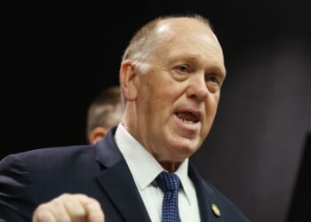 Border czar Tom Homan speaks during a news conference about ongoing immigration enforcement operations on Jan. 29, 2026, in Minneapolis, Minnesota.