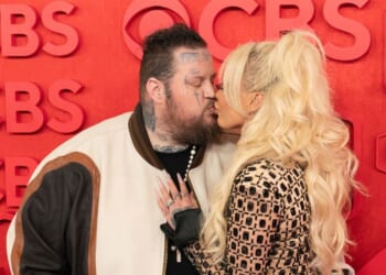 Jelly Roll and his wife, singer Bunnie Xo, attend the 2024 Country Music Television Awards at the Moody Center in Austin, Texas, on April 7, 2024.