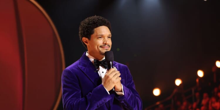 Trevor Noah speaks onstage during the 68th Grammy Awards at Crypto.com Arena on Feb. 1, 2026, in Los Angeles, California.