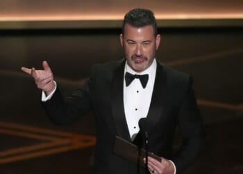 At Oscars, Kimmel zings Melania Trump, compares Colbert to victim of totalitarian regime