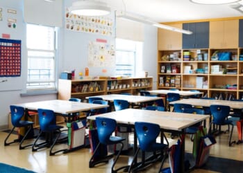 An elementary school classroom.