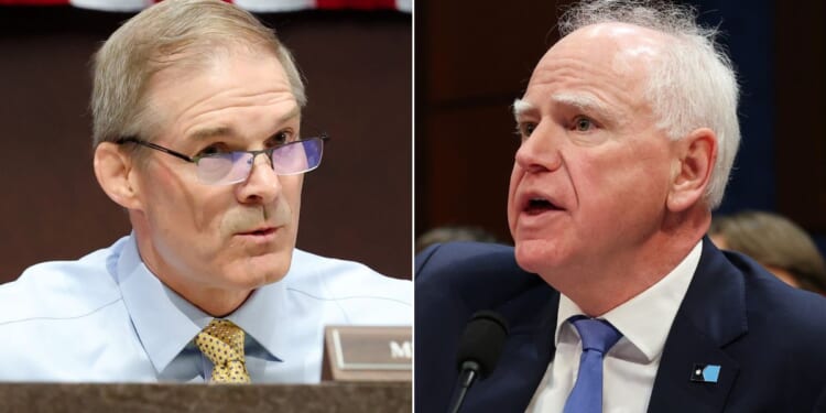 Ohio GOP Rep. Jim Jordan, left, confronted Minnesota Gov. Tim Walz about the conflicting stories.