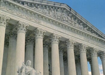 The U.S. Supreme Court building is seen in Washington, D.C., on a sunny day.