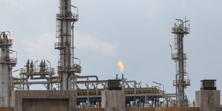 A view of the Lanaz Oil Refinery on March 17, 2026, in Erbil, Iraq.