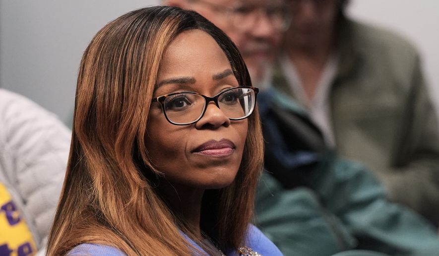 Rep. Sheila Cherfilus-McCormick, D-Fla., listens during a rally on Jan. 28, 2026, in support of the extension of Temporary Protected Status (TPS) for Haitian immigrants before it expires in Fort Lauderdale, Fla. (AP Photo/Lynne Sladky, File)