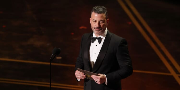 Jimmy Kimmel speaks onstage during the 98th Oscars at Dolby Theatre on March 15, 2026, in Hollywood, California.