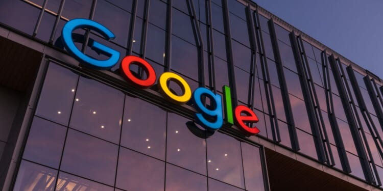 The South Lake Union Google Headquarter entrance at sunset in Seattle, Washington.