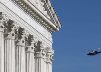 The Supreme Court building stands on a sunny day in Washington, D.C. on April 1, 2026.