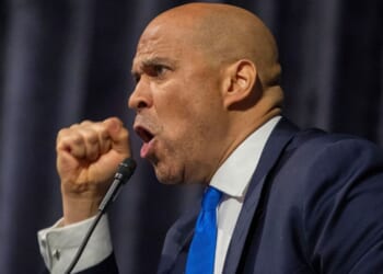 Sen. Cory Booker, a New Jersey Democrat, was feeling dramatic Saturday at the 38th Annual Michigan Democratic Women's Caucus Legacy Luncheon in Detroit, Michigan.