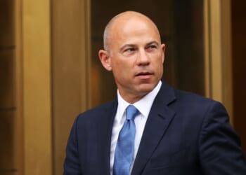 Celebrity attorney Michael Avenatti walks out of a New York court house after a hearing in a case where he is accused of stealing $300,000 from former client Stormy Daniels on July 23, 2019, in New York City.