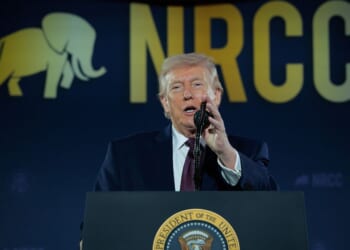 The National Republican Congressional Committee credited President Donald Trump's appearance at its annual fundraising dinner with helping the organization rake in record donations.