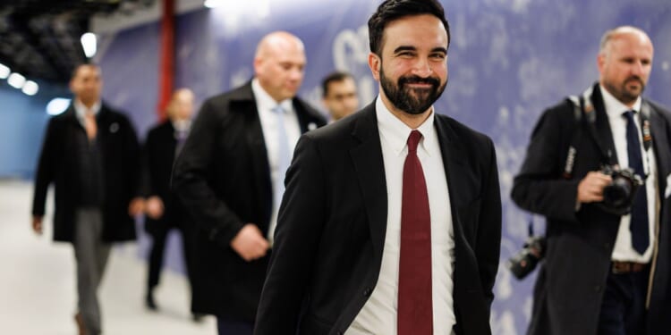 New York City Mayor Zohran Mamdani visits employees of Citi Field in New York City on April 9, 2026.