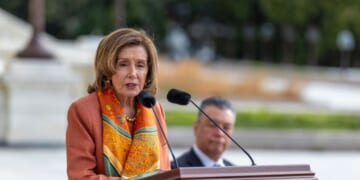 Rep. Nancy Pelosi speaks during a ceremony honoring Capitol Police officers at the U.S. Capitol on March 25, 2026, in Washington, D.C.
