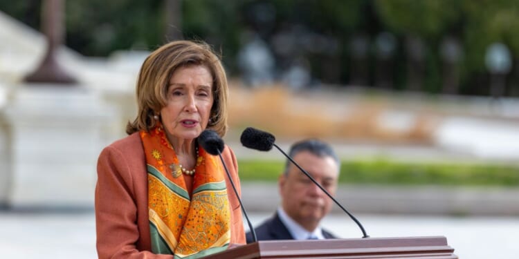 Rep. Nancy Pelosi speaks during a ceremony honoring Capitol Police officers at the U.S. Capitol on March 25, 2026, in Washington, D.C.