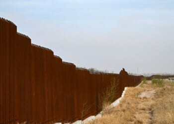 The U.S.-Mexico border wall is seen on the outskirts of Eagle Pass, Texas, on Feb. 19, 2026.
