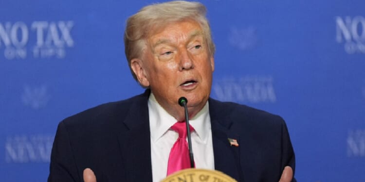 President Donald Trump, pictured speaking Thursday at an event in Las Vegas.