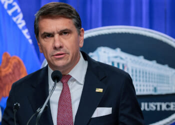 Acting Attorney General Todd Blanche leads a news conference, May 4, 2026. (REUTERS/Jonathan Ernst)