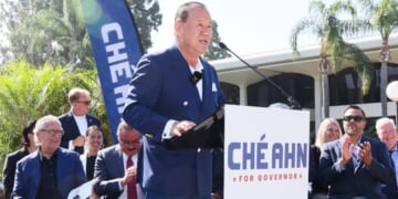 Dr. Ché Ahn attends a rally to announce his candidacy for California governor on Aug. 2 in Pasadena, California.