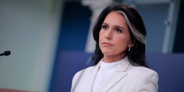 Director of National Intelligence Tulsi Gabbard talks to reporters in the Brady Press Briefing Room at the White House on July 23, 2025, in Washington, D.C.
