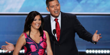 Sean and Rachel Campos-Duffy together on stage.