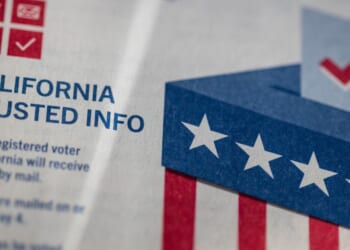 A voter information Gide mailed to a Southern California resident as photographed on May 5, 2026 in Los Angeles.