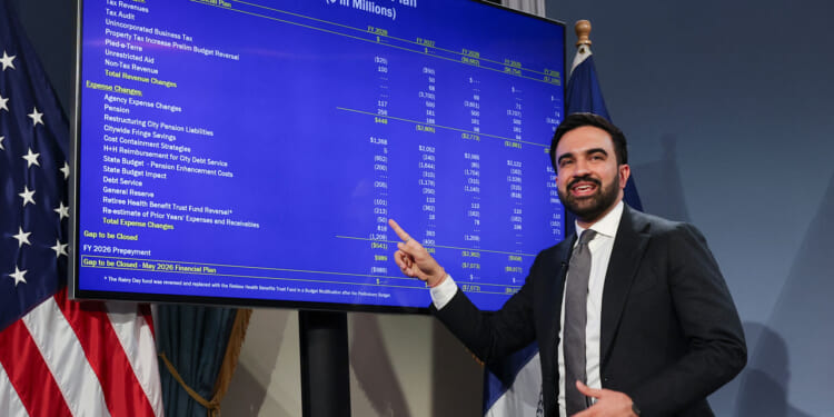 New York City Mayor Zohran Mamdani speaks about the fiscal year 2027 budget in New York City on May 12. (TIMOTHY A. CLARY / AFP via Getty Images)