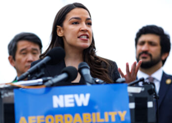 Rep. Alexandria Ocasio-Cortez, D-N.Y., speaks at a "New Affordability Agenda" rally.